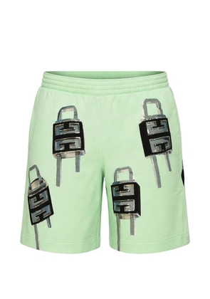 Givenchy lock-print shorts - Green