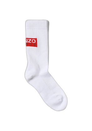 Kenzo logo-patch ribbed socks - White