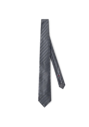 Brunello Cucinelli silk chevron tie - Grey