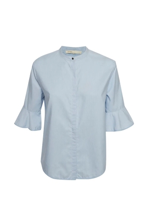 Maje striped ruffle-sleeve shirt - Blue