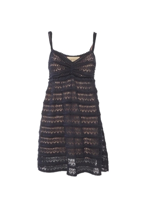 Gucci Pre-Owned open-knit silk mini dress - Blue