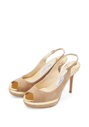 Jimmy Choo Pre-Owned platform slingback sandals - Neutrals