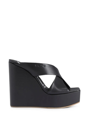Giuseppe Zanotti leather wedge sandals - Black