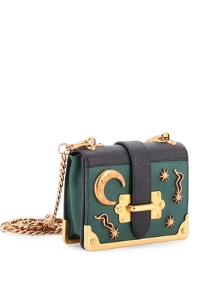 Prada Pre-Owned Cahier Embellished Leather Micro crossbody bag - Black