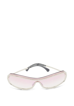 CHANEL Pre-Owned CC crystal-shield sunglasses - Pink