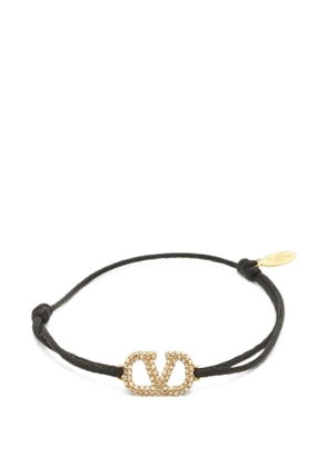 Valentino Garavani Pre-Owned VLogo crystal cord bracelet - Black