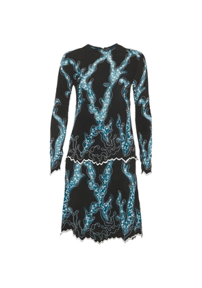 Louis Vuitton Pre-Owned embroidered jersey midi dress - Black