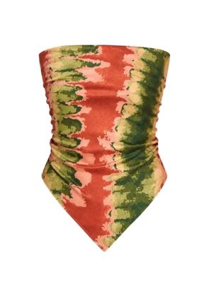 DIARRABLU abstract-print strapless top - Orange