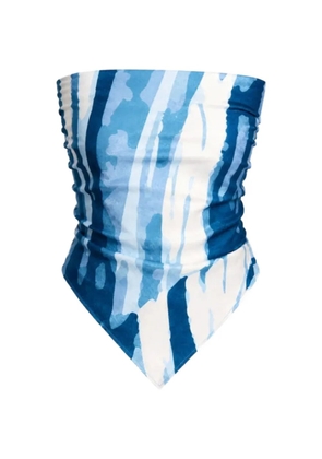 DIARRABLU abstract-print handkerchief-hem top - Blue