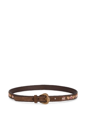 ETRO suede belt with beaded motif - Brown