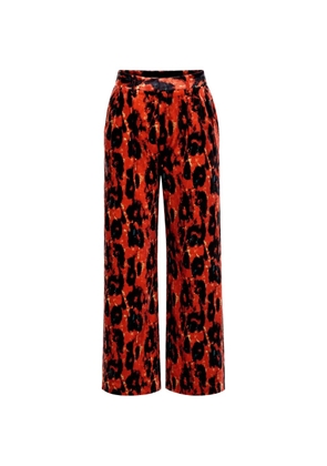 R13 leopard-pattern trousers - Red