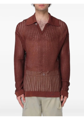 Bonsai V-neck polo-collar sweater - Brown