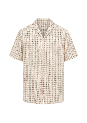 Revolution Now bouclé-knit Cuban-collar shirt - Neutrals