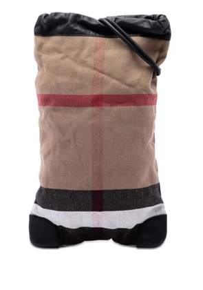 Burberry Pre-Owned 2000-2017 Mega Check Canvas Drawstring backpack - Brown