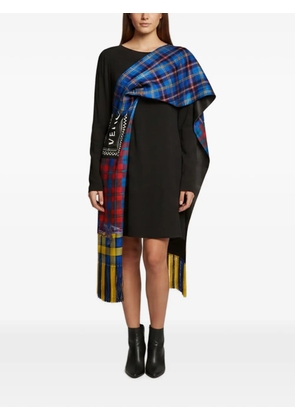 Versace Pre-Owned tartan scarf-accent mini dress - Black