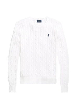 Polo Ralph Lauren cable-knit logo-embroidered sweater - White