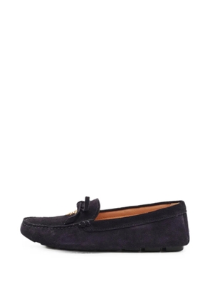 Prada Pre-Owned bow-detail suede loafers - Purple