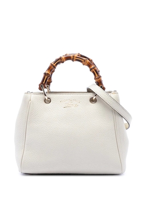 Gucci Pre-Owned 2016-2026 Mini Calfskin Bamboo Shopper satchel - White