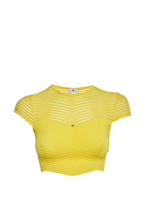 Elisabetta Franchi textured knit crop top - Yellow