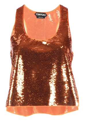 TOM FORD sequin-embellished vest top - Orange