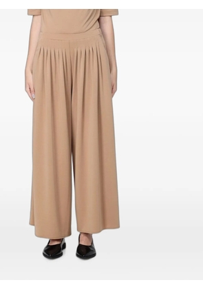 Max Mara pleated wide-leg trousers - Brown