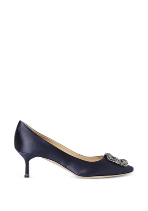 Manolo Blahnik Hangisi crystal-buckle pumps - Blue