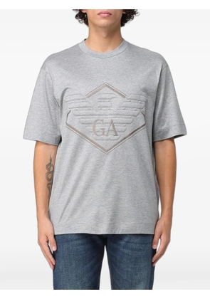 Emporio Armani logo-embroidered T-shirt - Grey