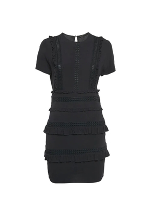 Maje ruffle-trim mini dress - Black