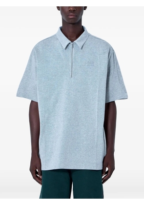 Miu Miu half-zip short-sleeve polo shirt - Grey