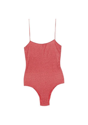 Oséree glitter-effect spaghetti-strap swimsuit - Red
