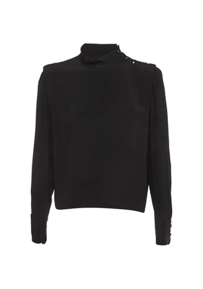 ISABEL MARANT button-shoulder crepe top - Black