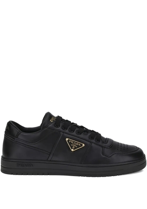 Prada leather logo-plaque sneakers - Black