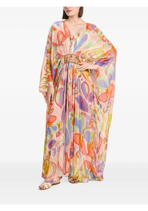 Miss June paisley-print embellished kaftan - Pink