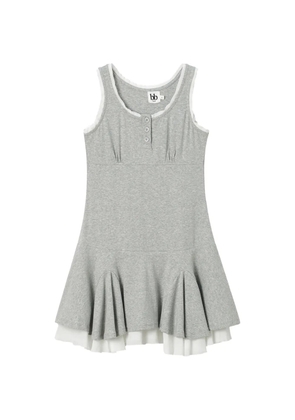 b+ab mini ruffled-trim sleeveless dress - Grey