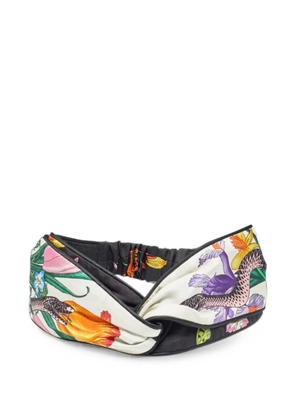 Gucci Pre-Owned floral snake-print headband - White