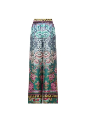 Pierre-Louis Mascia Aloe floral-print trousers - Green