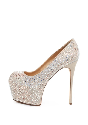 Giuseppe Zanotti Vintage crystal-embellished platform pumps - Neutrals