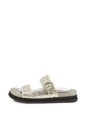 Jimmy Choo Pre-Owned Marga crystal-embellished sandals - Silver