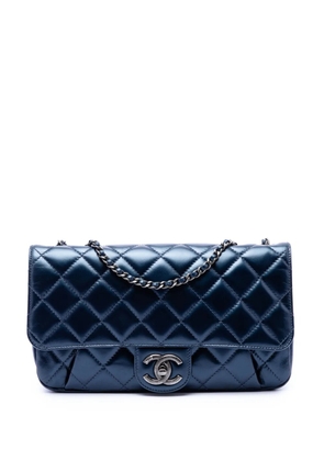 CHANEL Pre-Owned 2016-2017 Medium Quilted Glazed Calfskin Coco Pleats Flap crossbody bag - Blue