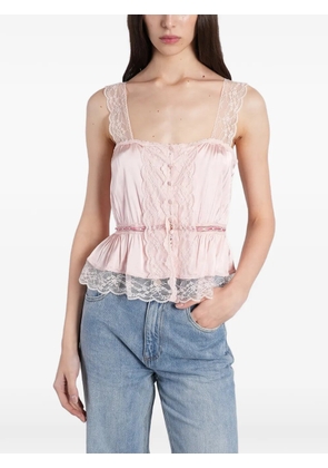 alice + olivia Annabeth lace-trim ruffled top - Pink