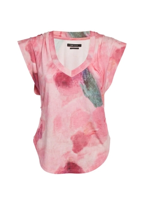Isabel Marant Vintage floral-print V-neck T-shirt - Pink