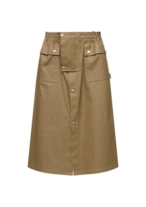 MM6 Maison Margiela drawstring coated cotton midi skirt - Green