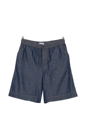 LOEWE Anagram-embroidered drawstring shorts - Blue