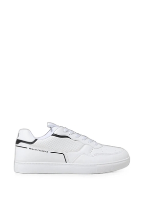 Emporio Armani perforated-detail sneakers - White
