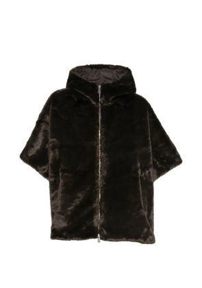 SERGIO MORETTI FIRENZE hooded faux-fur jacket - Brown