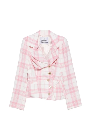 Vivienne Westwood Drunken check-pattern jacket - White