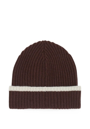 Brunello Cucinelli ribbed-knit beanie hat - Brown