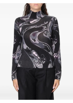 PUCCI abstract-print roll-neck sweater - Black