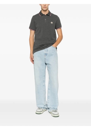Moncler logo-patch short-sleeve polo shirt - Grey