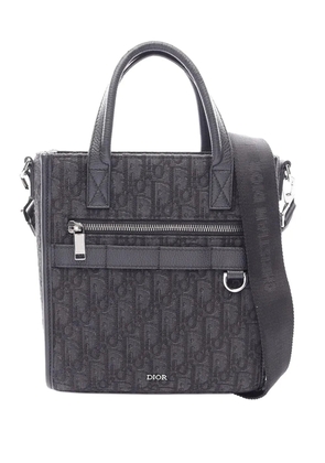 Christian Dior Pre-Owned 2010-2026 Mini Oblique Canvas Safari North-South Tote satchel - Black